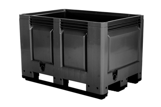 Schwarze Palettenbox aus ECO-Regranulat Transoplast